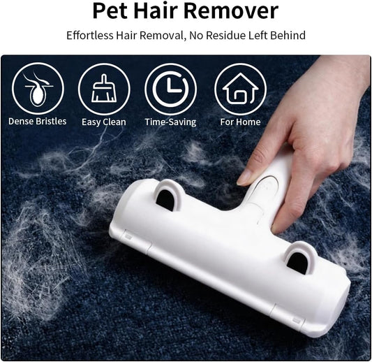 Pet Hair Remover Brush,2-in-1 Deshedding Tool & Lint Roller for Furniture,Carpet,Couch,Car Seats-Effective Dog & Cat Hair Brush for Grooming and Home Cleaning