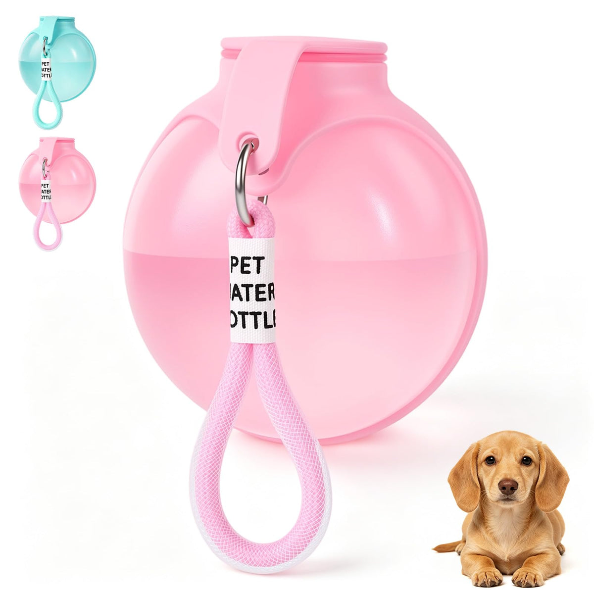 2 in 1 Portable Dog Water Bottle Tumbler, 10oz Stainless Steel (Blue)