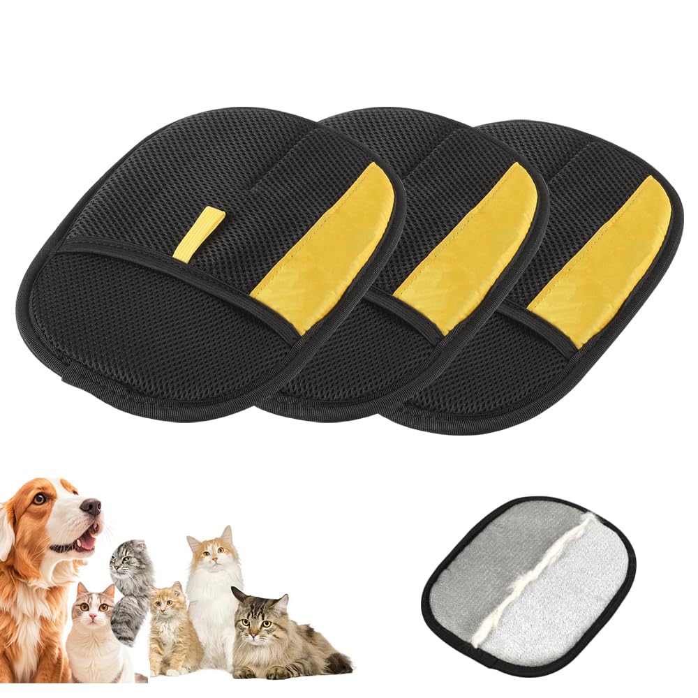 Pet Hair Removal Glove for Cats & Dogs, 2025 New Pet Hair Remover Electrostatic Gloves Pet Hair Remover Glove for Couch, Furniture, Carpet, Curtain, Washable Reusable Animal Fur Removal Tool (2PCS)