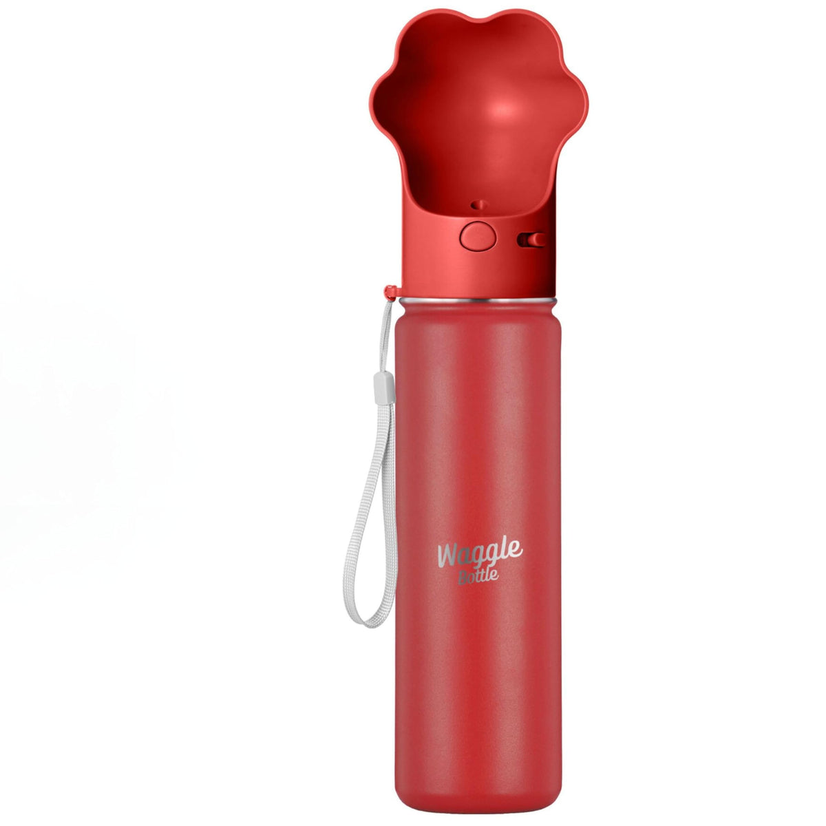 Stainless Steel Dog Travel Water Bottle, Vacuum Insulated Portable Dog Water Dispenser, Drink Cup and Snack Container On The Go, Outdoor Walking, Hiking, Travel (Red, 22oz)