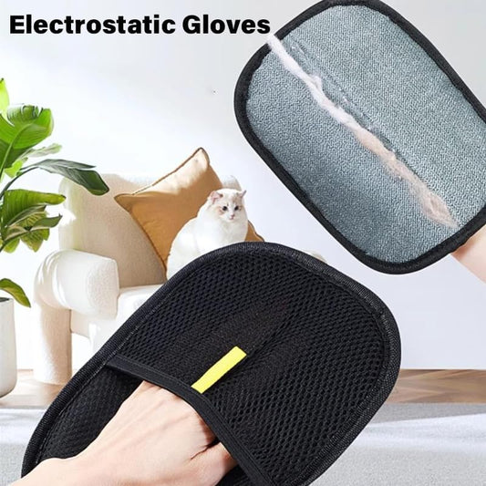 Hair Removal Glove, Pet Hair Removal Glove for Dogs & Cats, Hair Remover Glove for Pet, Electrostatic Pet Hair Gloves for Clothing, Bed, Couch, Carpet, Car Seat (1)