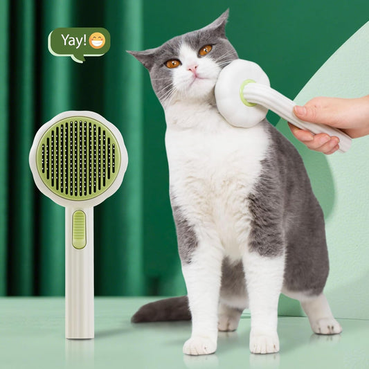 Cat Brush for Indoor Cats for Shedding, Dog Brush, Pet Hair Remover Tool, Self Cleaning Cat Comb with Release Button Hair Brush, Dog Deshedding Brush Grooming Kit
