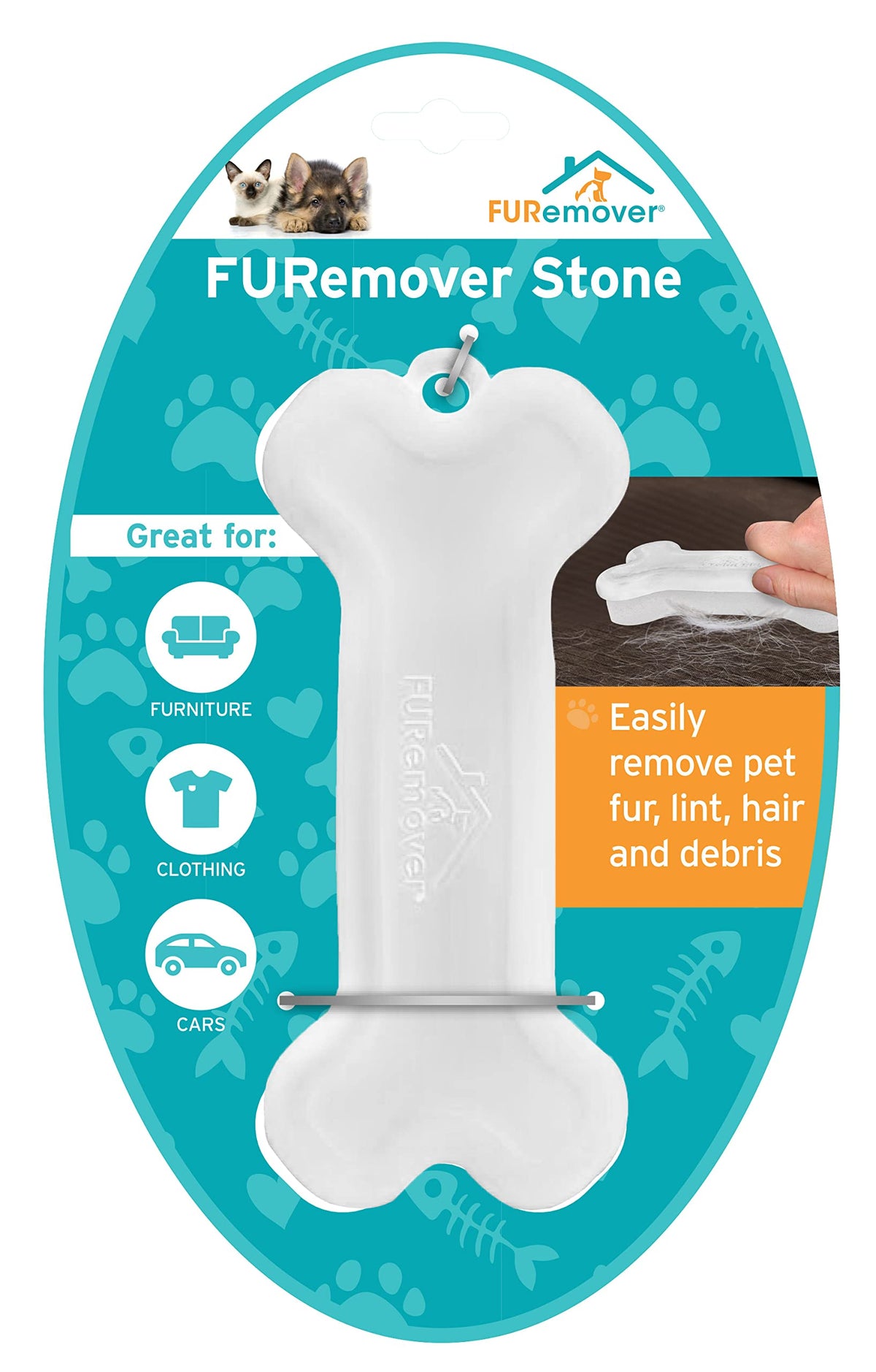 FURemover Plus Pet Hair Rubber Brush with Squeegee, Easily Remove Fur and Lint from Clothing, Carpets and Furniture, Gently Groom Dogs and Cats Wet or Dry, Black, 2 Pack