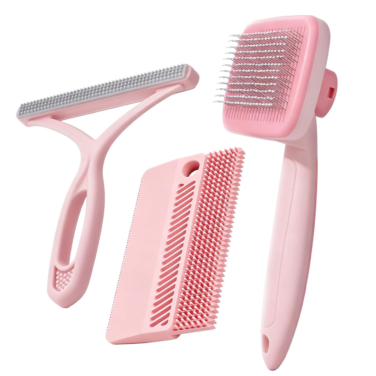 Self-Cleaning Cat Brush for Shedding and Pet Hair Remover Set, Blue