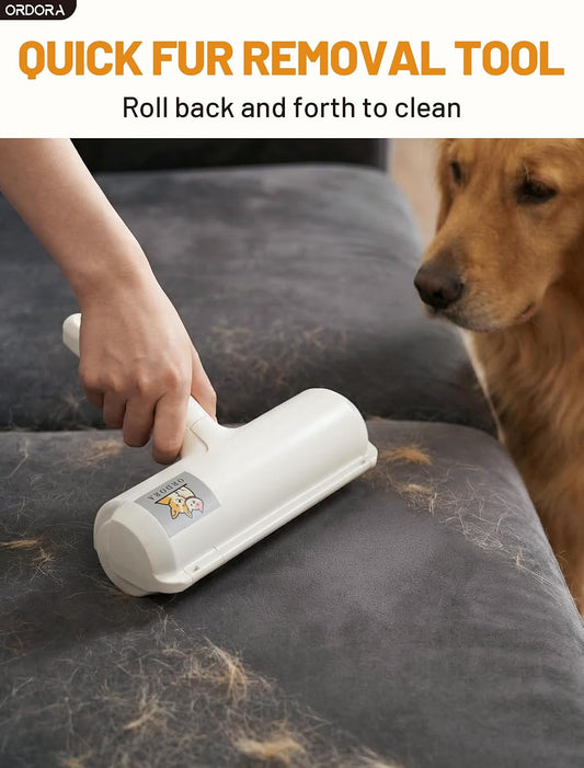 ORDORA Pet Hair Remover Roller, Reusable Lint Roller for Dog and Cat Hair