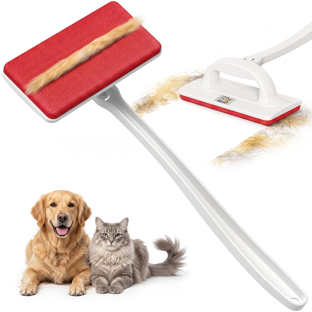 ORDORA Reusable Pet Hair Remover Brush for Furniture, Dog & Cat Fur