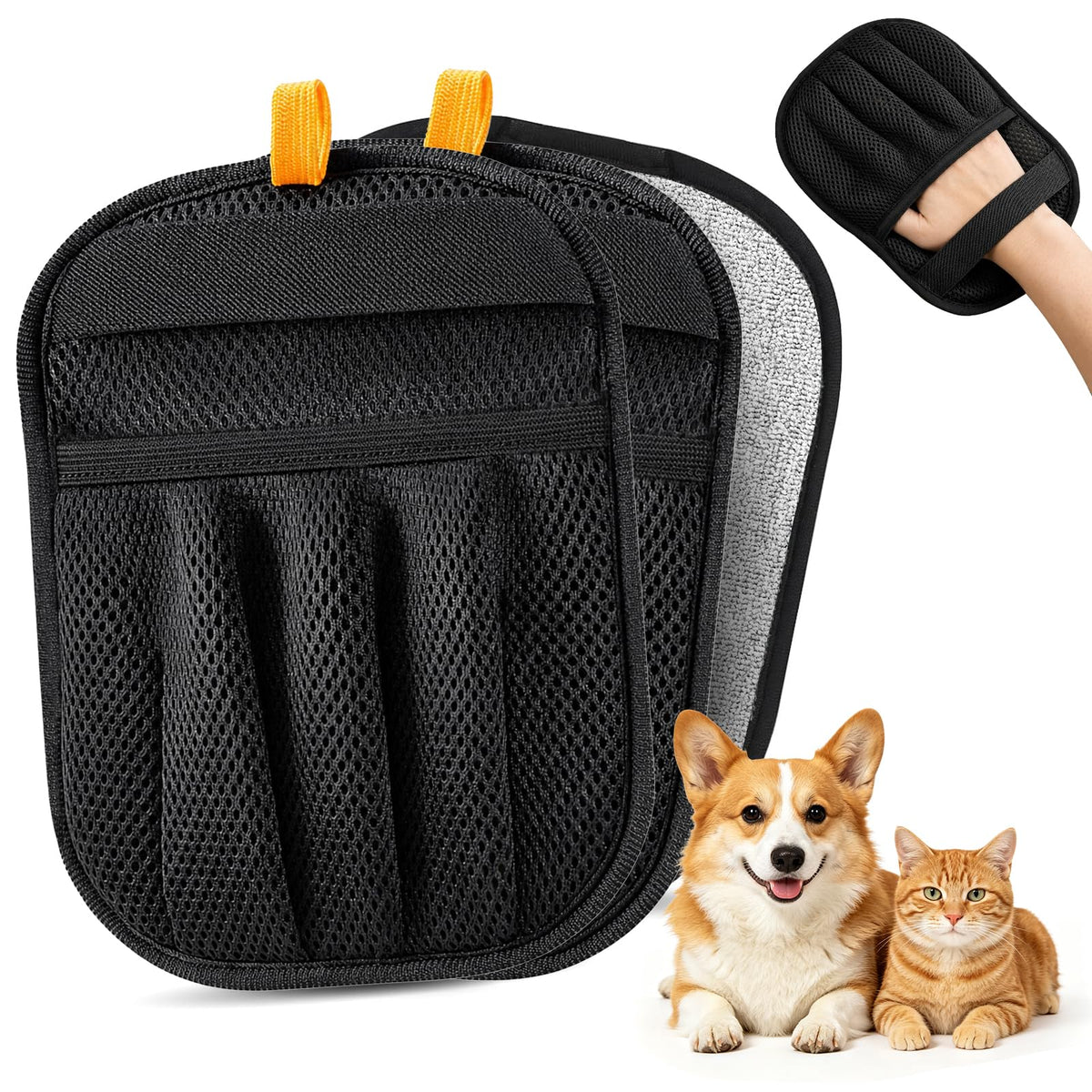 Electrostatic Pet Hair Removal Glove Cat & Dog, Reusable Pet Hair Glove