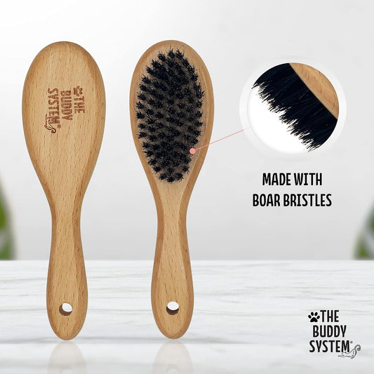 The Buddy System - Soft Cat Brush with Boar Bristles, 1 Pack