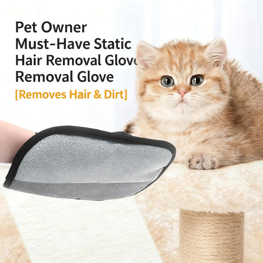 Pet Hair Removal Gloves for Dogs and Cats 2-Pack, Five-Finger Electrostatic Pet Hair Remover, Reusable Shedding & Lint Cleaning Gloves for Clothes Sofa Carpet Car Seats