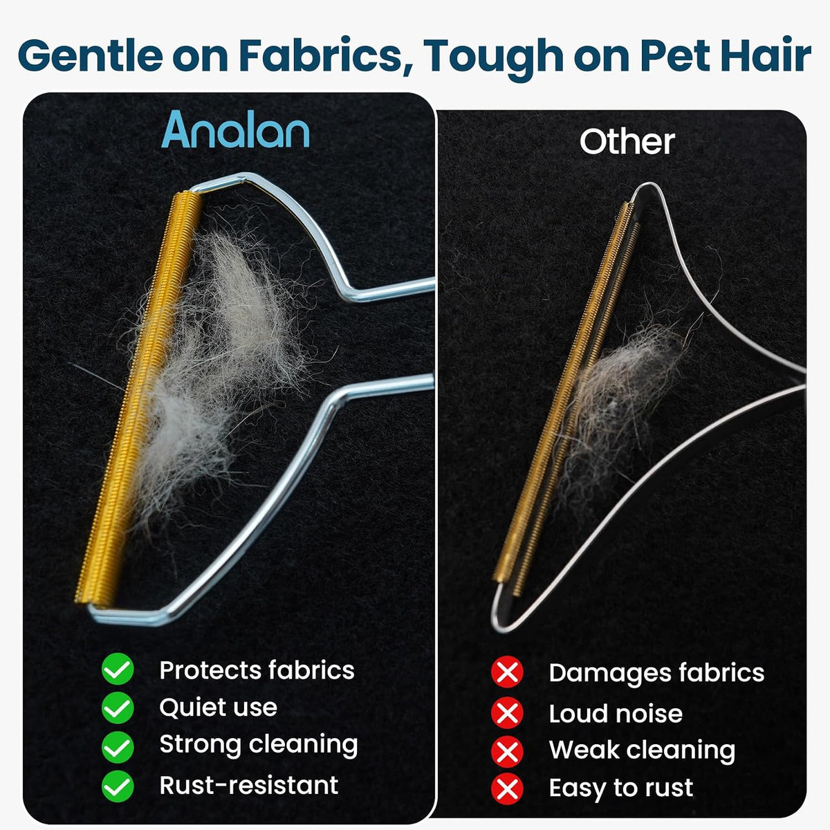Analan 3 in 1 Pet Grooming & Hair Removal Kit (Sky Blue)
