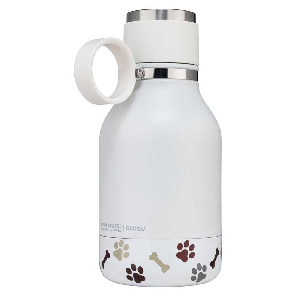 Asobu Buddy Bottle a Stainless Steel Insulated Water Bottle for with Removable Dog Water Bowl and Dog Food and Treat Storage Bowl (Wood, 37 oz Water Bottle with Bowl)