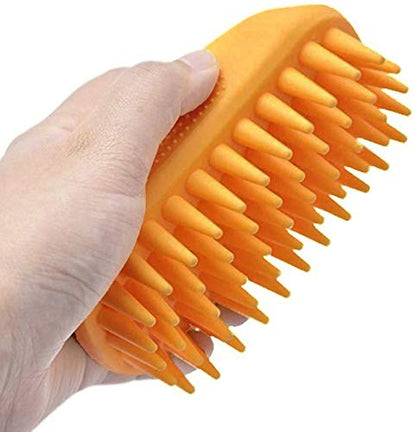 Pet Silicone Shampoo Brush for Long & Short Hair Medium Large Pets Dogs Cats,Shower Wash Curry Brush,Dog hair Products Accessories Dog Back Massage for Long & Short Hair Small Large Pets Dogs(Green)