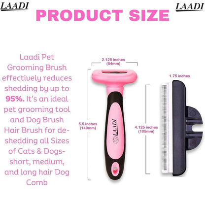 Laadi Deshedding Tool - Reduces Shedding by Up to 95% for Pets' Grooming - Suitable for Dogs, Cats, Horses, and Rabbits