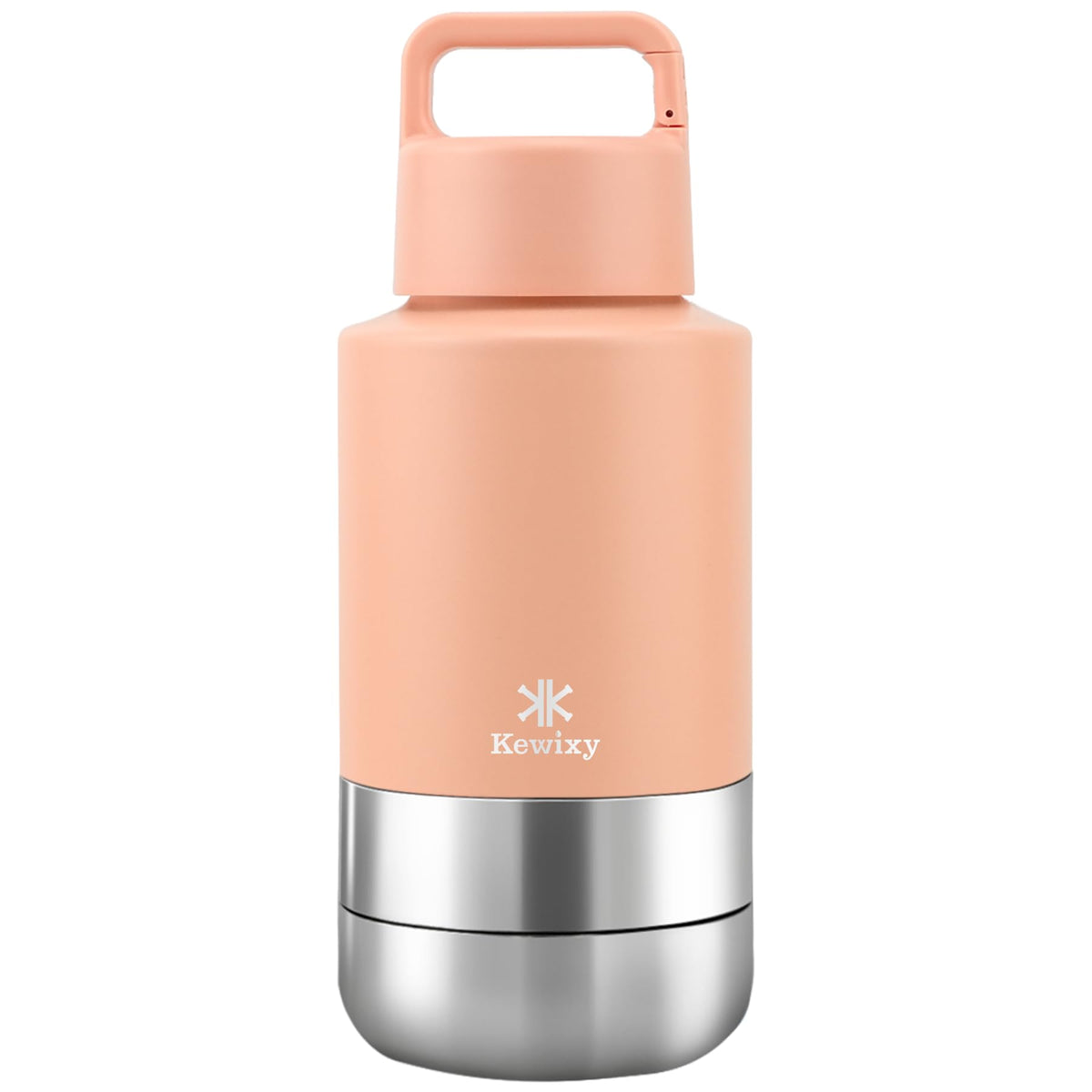 KEWIXY Insulated Dog Travel Water Bottle with Detachable Bowls, 3 in 1 Portable Dog Water Bottle Dispenser, Dog Accessories for Walking, Hiking, Camping, Outdoor (Navy Blue, 32 Oz)