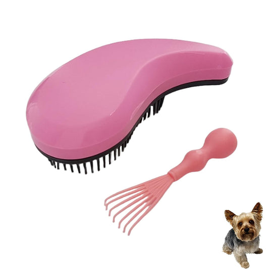 Puppy Brush for Small Dogs - Soft Dog Brush (Pink)