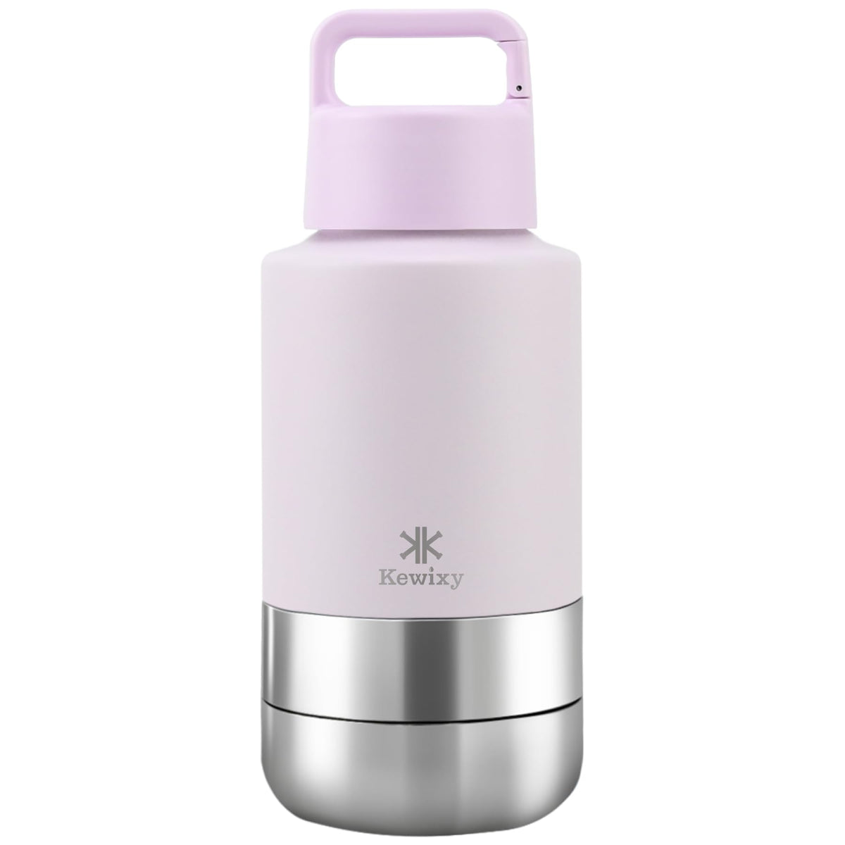 KEWIXY Insulated Dog Travel Water Bottle with Detachable Bowls, 3 in 1 Portable Dog Water Bottle Dispenser, Dog Accessories for Walking, Hiking, Camping, Outdoor (Navy Blue, 32 Oz)