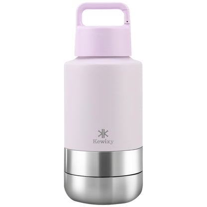 KEWIXY Insulated Dog Travel Water Bottle with Detachable Bowls, 3 in 1 Portable Dog Water Bottle Dispenser, Dog Accessories for Walking, Hiking, Camping, Outdoor (Navy Blue, 32 Oz)