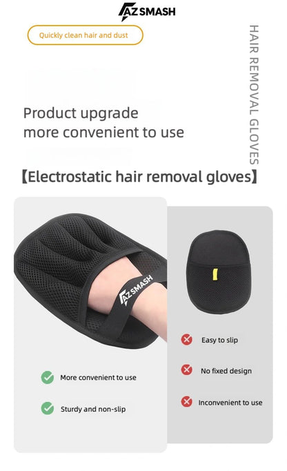 Pet Hair Removal Glove for Dog and Cat Hair, Reusable Electrostatic Hair Remover Tool By Az Smash.