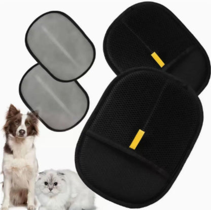 2 Pack Double Sided Static Pet Hair Remover Gloves, Reusable Lint Mitt for Cat Dog Couch Furniture Clothes