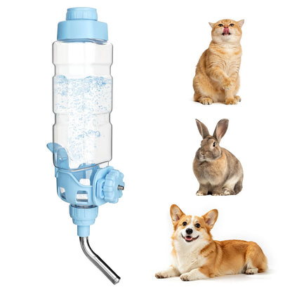 Vannon Water Bottle for Small Animals, 34oz Top-Fill Pet Dispenser, Grey