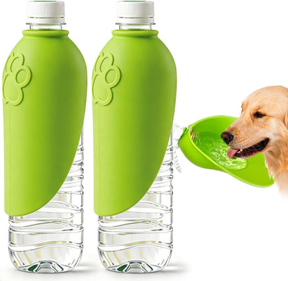 2pcs Portable Dog Water Bottle Attachment, Pet Water Bowl for Walks