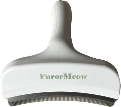 Pet Deshedding Tool with Curve Blade, Cat Grooming Brush, Tight V-shaped Teeth Shedding Comb for Cats and Dogs (White, Large)