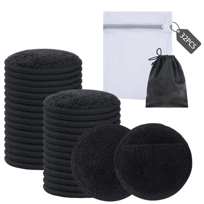 SUNLAND Reusable Makeup Remover Pads,Round 3.15inch,16 Pack,Darkgrey