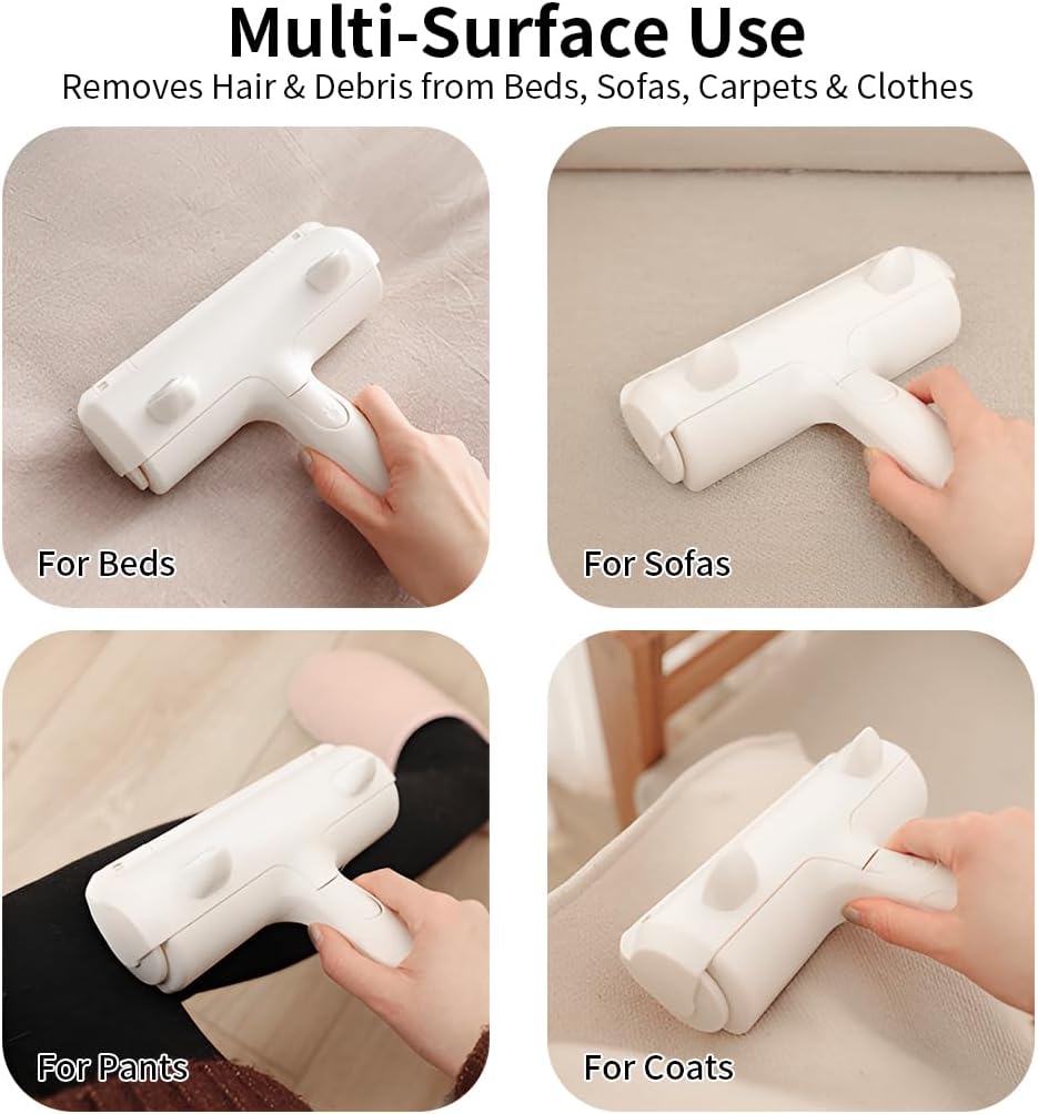 Pet Hair Remover Brush,2-in-1 Deshedding Tool & Lint Roller for Furniture,Carpet,Couch,Car Seats-Effective Dog & Cat Hair Brush for Grooming and Home Cleaning