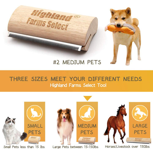 Professional Deshedding Grooming Tool for Dogs & Cats,Wood Pets Groomer 5In