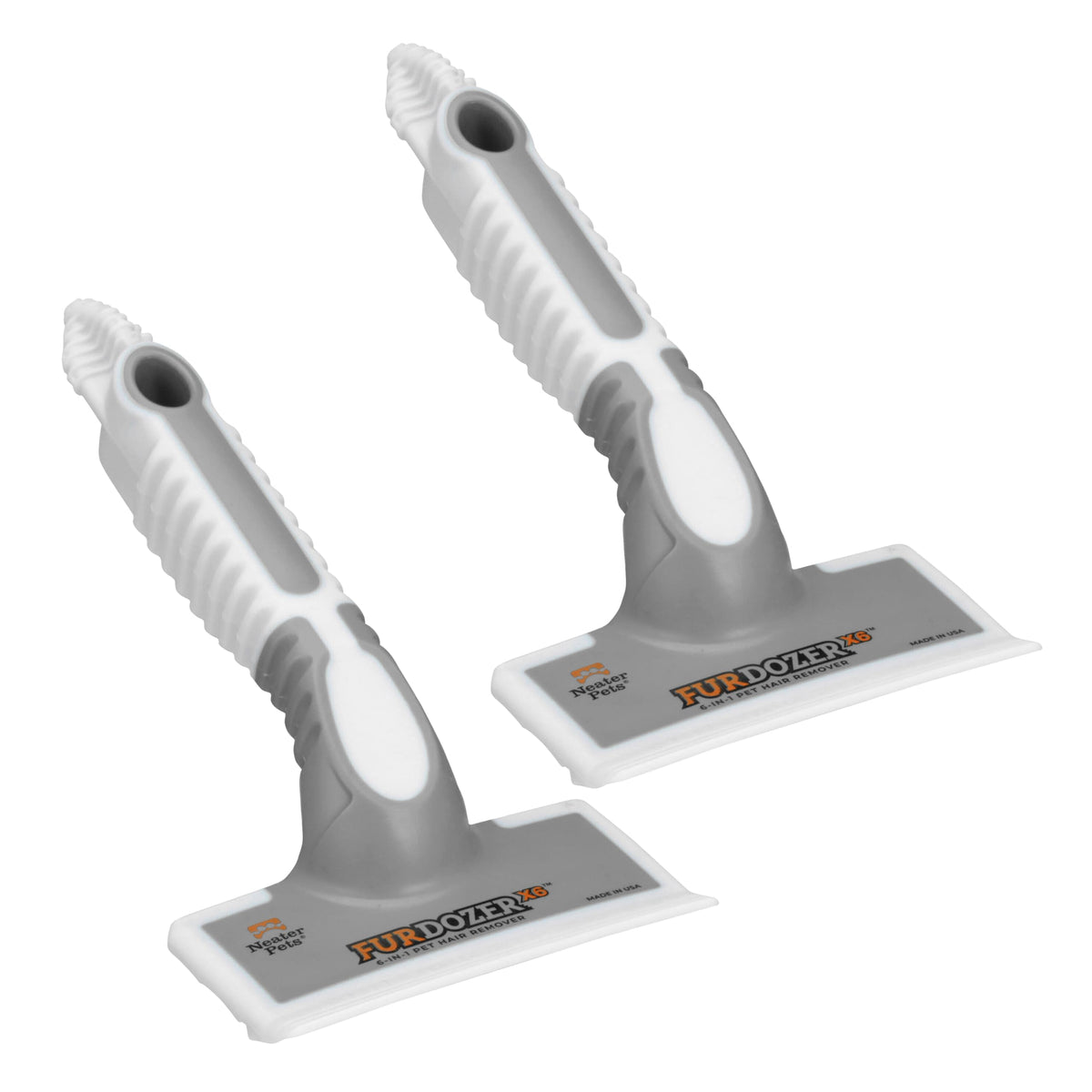 FurDozer Pet Hair Remover & Auto Detailing Tools - Cat & Dog Hair Remover for Carpets, Car Interiors, Couches, Bedding, & Pet Furniture (Gray, X3 PRO - 5" Long)