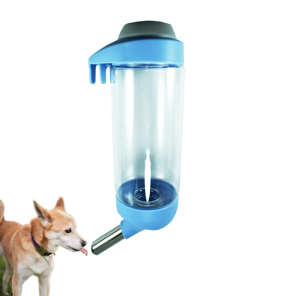Dog Crate Water Bottle Dispenser - No Drip Dog Kennel Water Dispenser & Cage Bottle - Easy-to-Use Water Bottle for Cat Crate - Perfect for Keeping Your Pet Hydrated (Grey)-350ML
