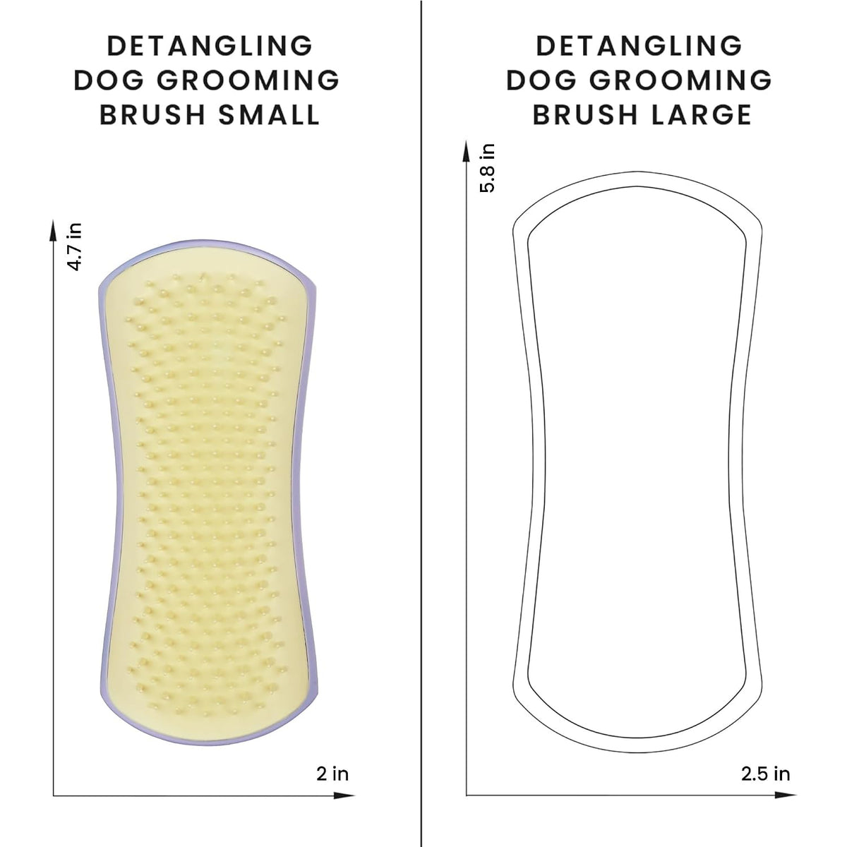 Pet Teezer Detangling Dog Brush for Light Shedding, Small, Lilac & Yellow