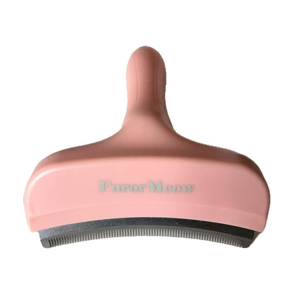 Pet Deshedding Tool with Curve Blade, Cat Grooming Brush, Tight V-shaped Teeth Shedding Comb for Cats and Dogs (White, Large)
