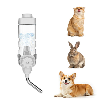Vannon Water Bottle for Small Animals, 34oz Top-Fill Pet Dispenser, Grey