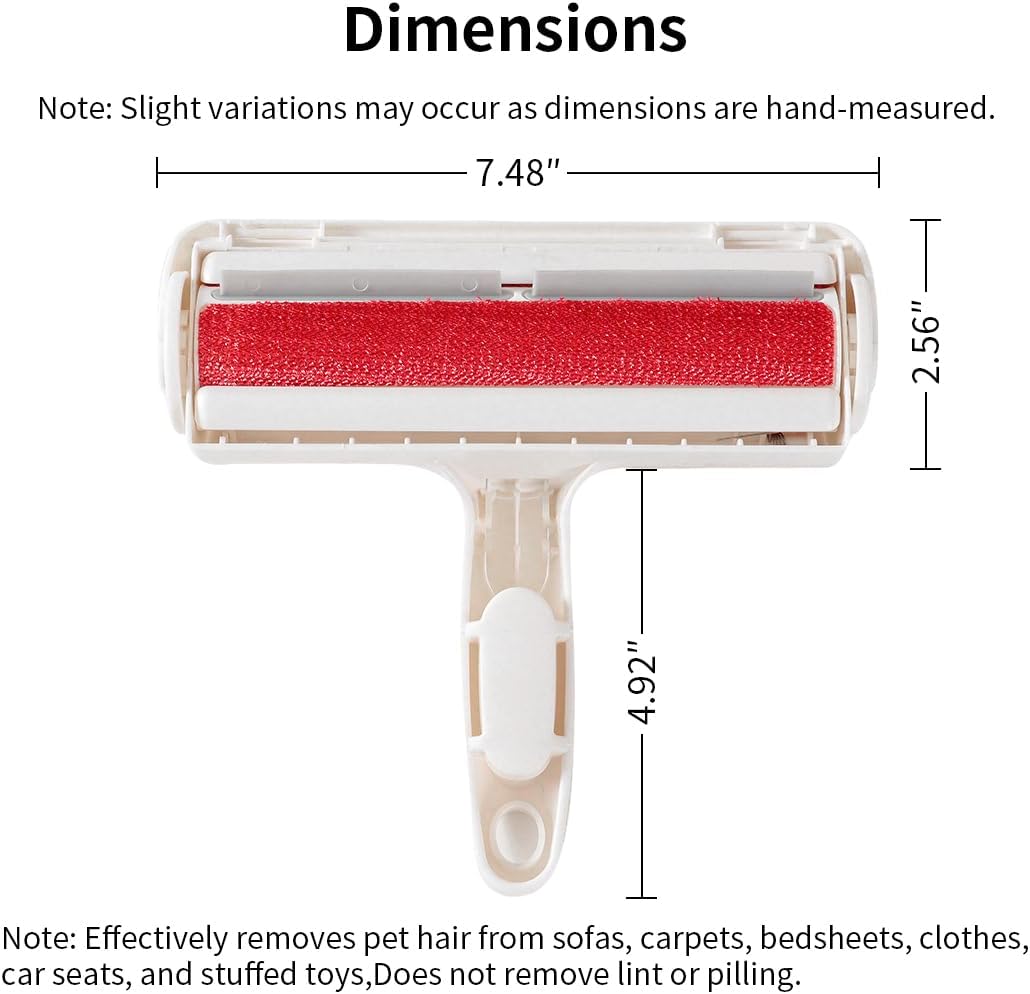 Pet Hair Remover Brush,2-in-1 Deshedding Tool & Lint Roller for Furniture,Carpet,Couch,Car Seats-Effective Dog & Cat Hair Brush for Grooming and Home Cleaning