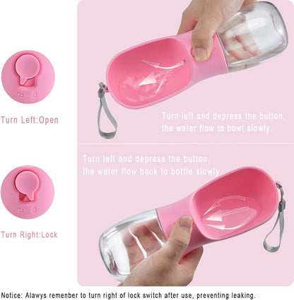 Cibaabo Dog Water Bottle Portable with Food Container & Filter for Travel