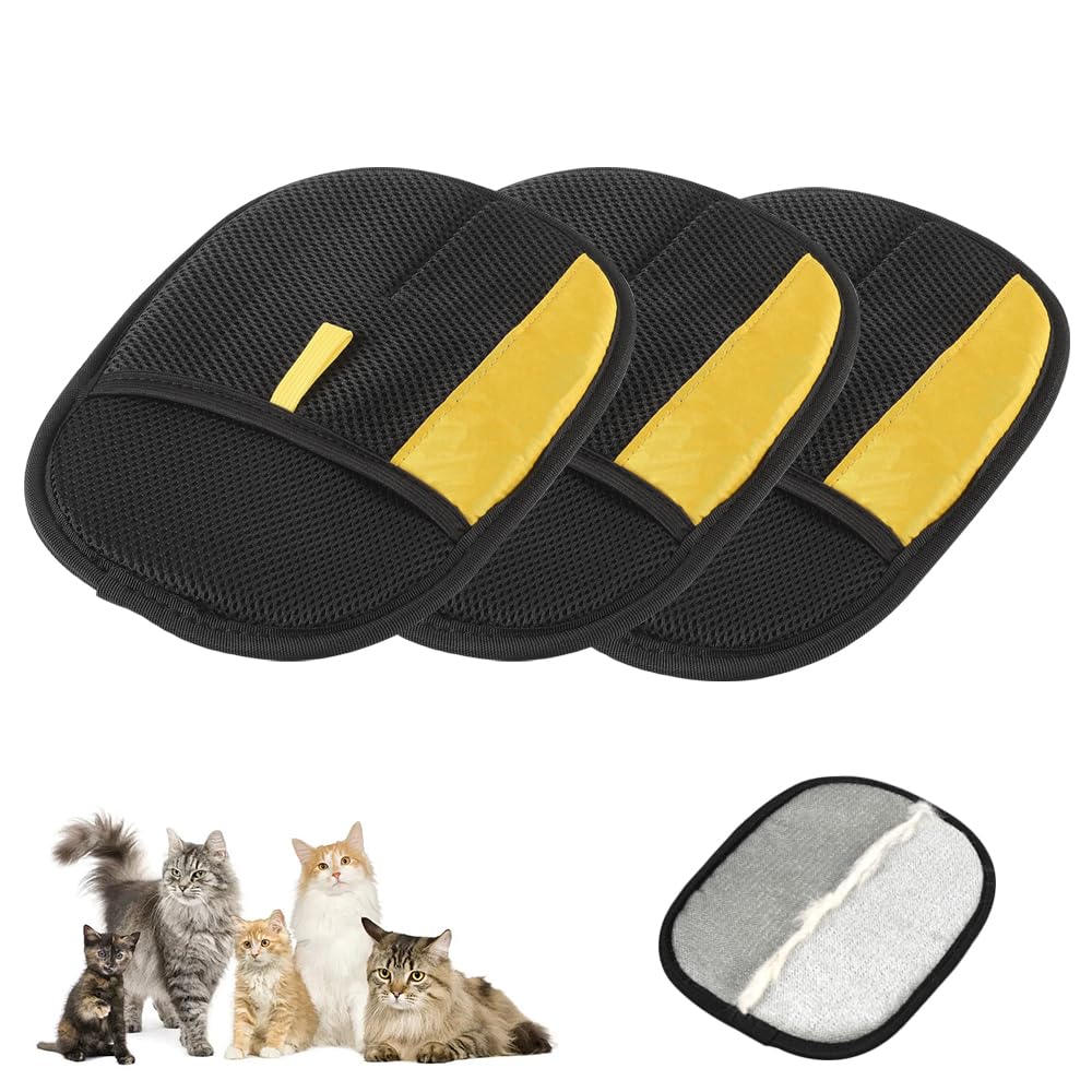 2025 Thickened Strong Pet Hair Removal Glove for Cats & Dogs, Electrostatic Gloves for Pet Grooming, Reusable Quick De-Shedding Gloves for Couch, Clothing, Carpet, Furniture, Car Seats (2pcs)