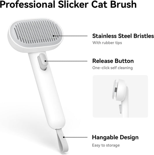 Aumuca Cat Brush for Shedding, Cat Brushes for Indoor Cats, Cat Brush for Long or Short Haired Cats, Cat Grooming Brush Cat Comb for Kitten Rabbit Massage Removes Loose Fur
