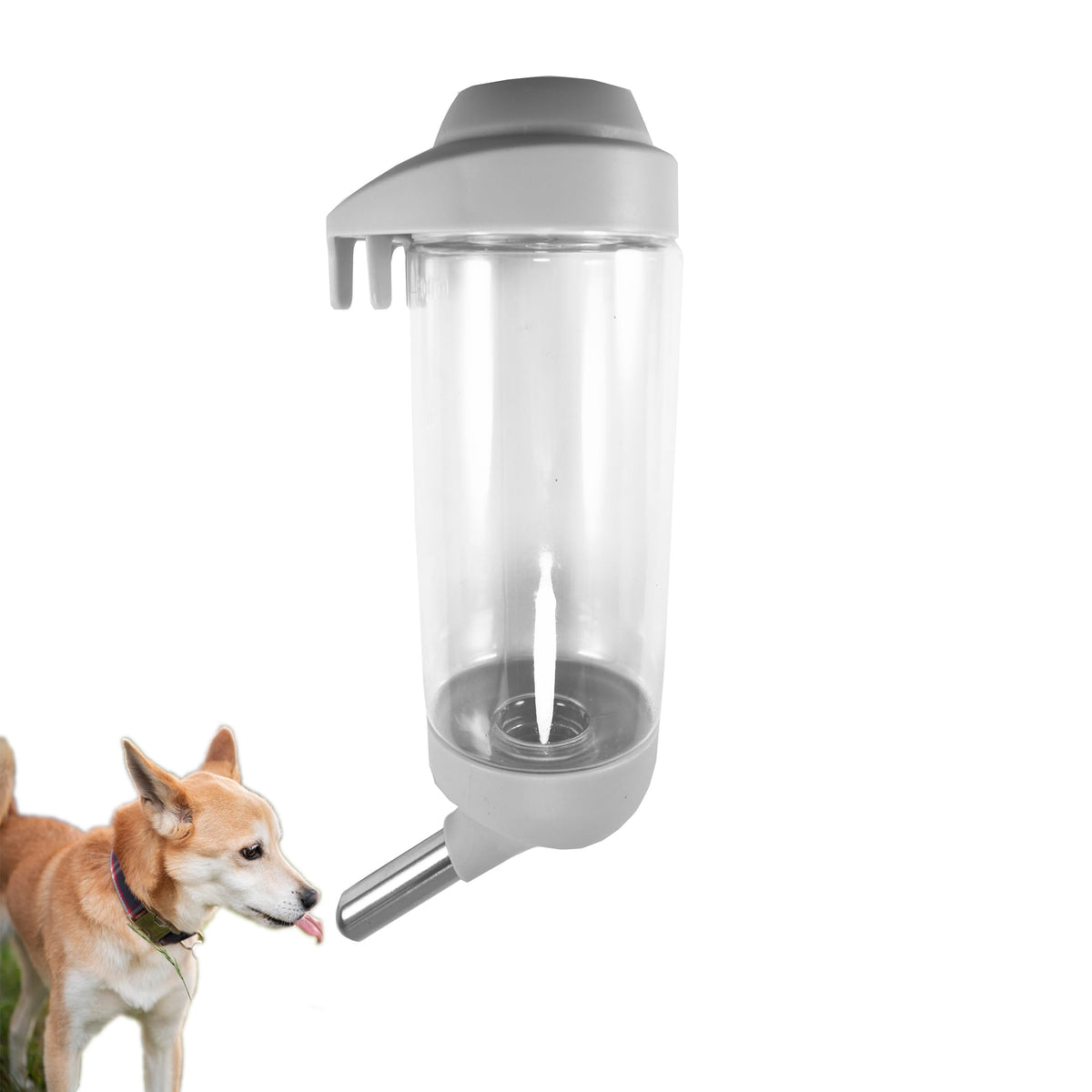 Dog Crate Water Bottle Dispenser - No Drip Dog Kennel Water Dispenser & Cage Bottle - Easy-to-Use Water Bottle for Cat Crate - Perfect for Keeping Your Pet Hydrated (Grey)-350ML