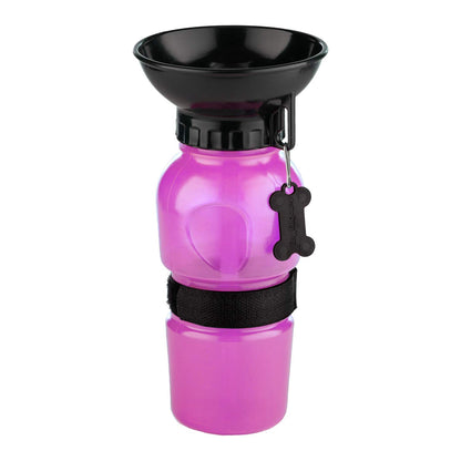 Highwave AutoDogMug Dog Water Bottle with Built-in Bowl, 20 oz, Pink