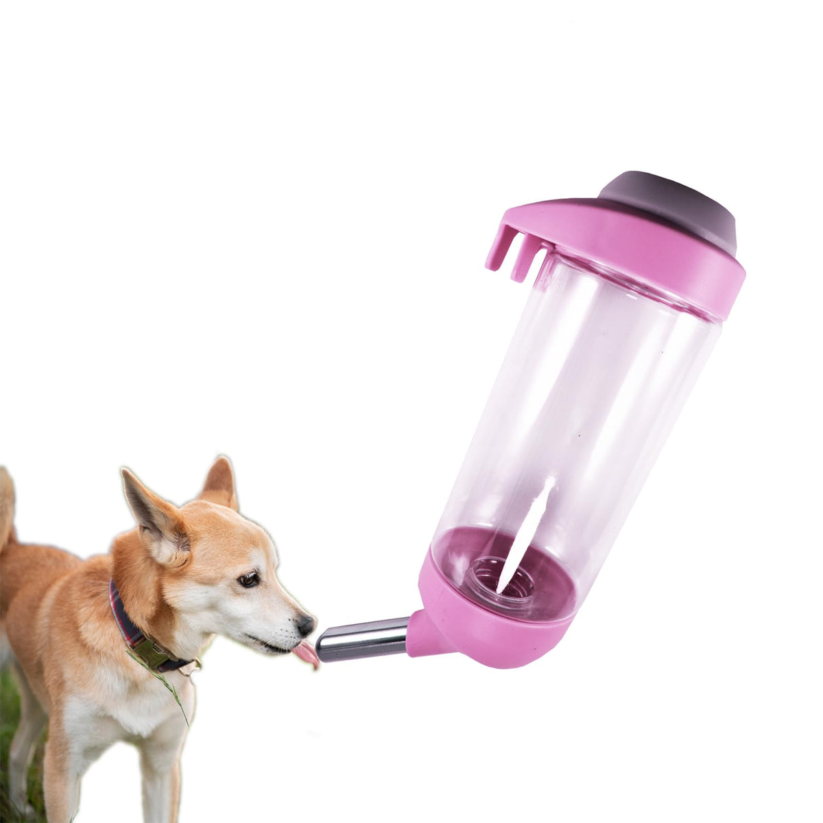 Dog Crate Water Bottle Dispenser - No Drip Dog Kennel Water Dispenser & Cage Bottle - Easy-to-Use Water Bottle for Cat Crate - Perfect for Keeping Your Pet Hydrated (Grey)-350ML