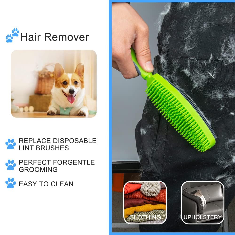 Rubber Pet Hair Remover Brush for Clothes, Couches & Pets