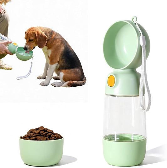 Portable Dog Water Bottle with Food Container 2 in 1