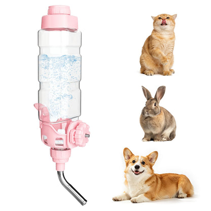 Vannon Water Bottle for Small Animals, 34oz Top-Fill Pet Dispenser, Grey