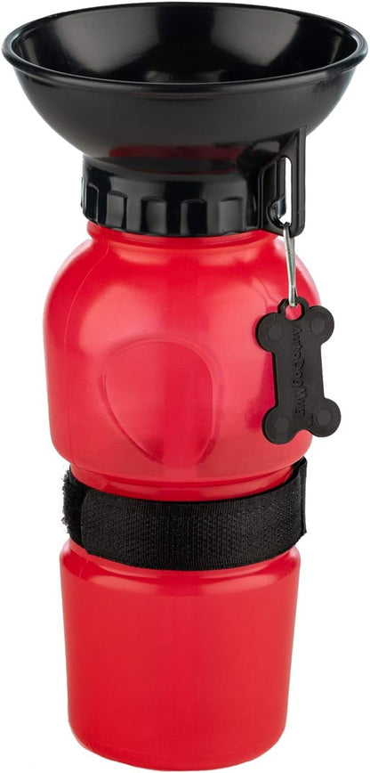 Highwave AutoDogMug Dog Water Bottle with Built-in Bowl, 20 oz, Pink