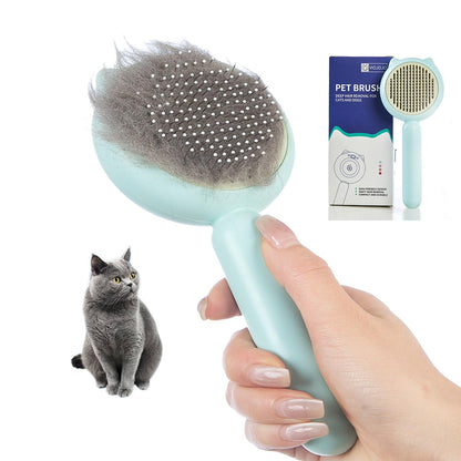 Cat Brush for Indoor Cats for Shedding, Dog Brush, Pet Hair Remover Tool, Self Cleaning Cat Comb with Release Button Hair Brush, Dog Deshedding Brush Grooming Kit