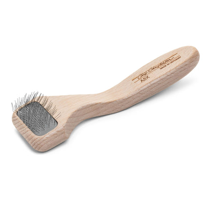 Chris Christensen Mark I Slicker Brush for Dogs, 12mm Pins, Groom Like a Pro, Handcrafted Lightweight Beechwood Ergonomic Handle, Stainless Steel Pins, A5I X-Small. Made in Germany.