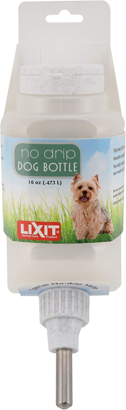 Lixit Top Fill Water Bottles for Dogs and Small Animals (16oz Small Dog), white (0697)