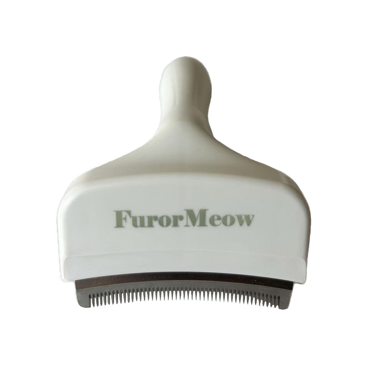 Pet Deshedding Tool with Curve Blade, Cat Grooming Brush, Tight V-shaped Teeth Shedding Comb for Cats and Dogs (White, Large)