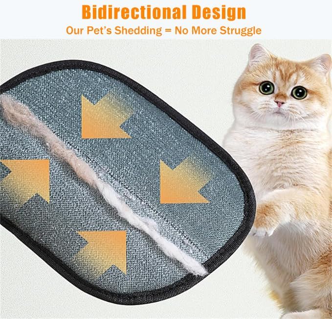 2-Pack Electrostatic Pet Hair Removal Gloves - Reusable Grooming & Cleaning Gloves for Dogs and Cats, Furniture, Clothing, Car Interiors, Beds & Couches (Fit All Hand Sizes)